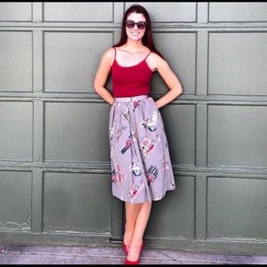 Mid century  Vintage Novelty Print USA dress